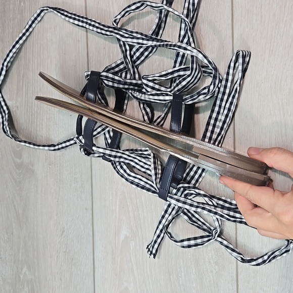 J.Crew Women J2352 Gladiator Lace Up low top Sandals Flats shoes sz 10 - Picture 9 of 12